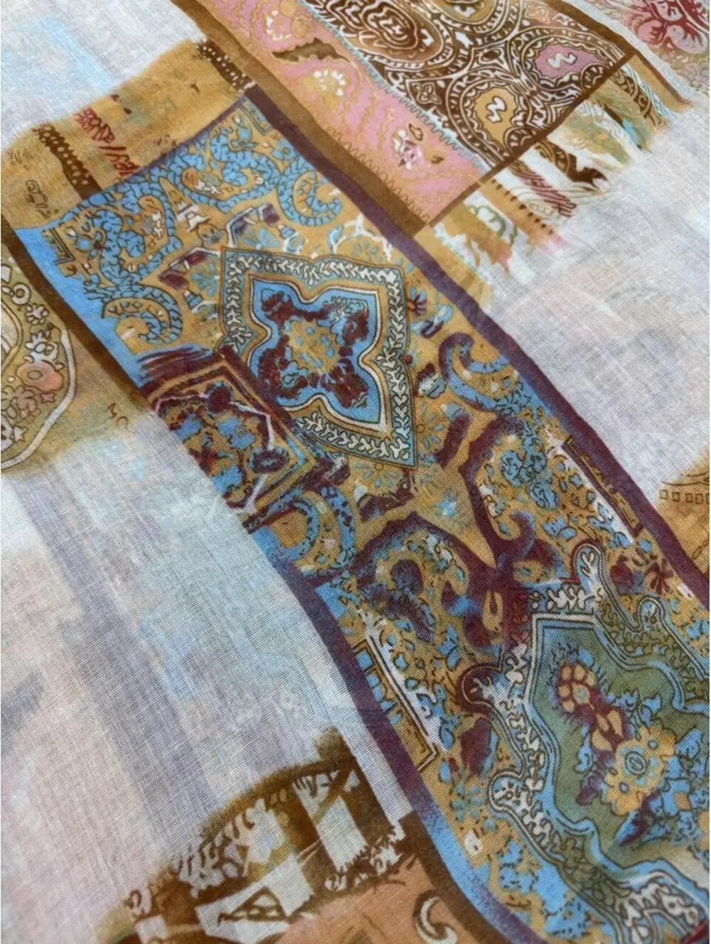 Oversized Boho Paisley Scarf 70x35 Patchwork Print Shawl Wrap